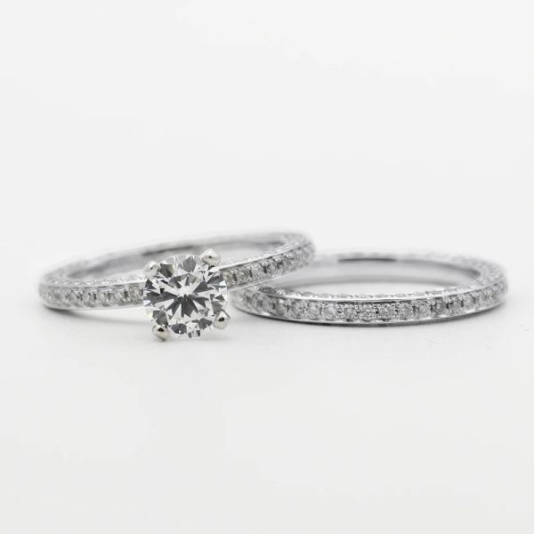 Pareja de ring de plata diamante